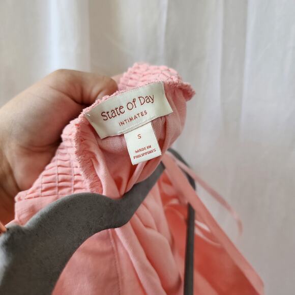 State of Day loungewear set pj casual linen NWT relaxed pink tank shorts S new - Picture 12 of 12